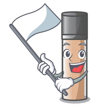 Bir çizgi film şişe vektör çizim ile bayrak tesisler makyaj