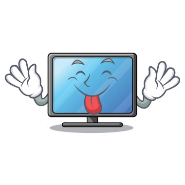 Dilini lcd tv ile karakter vektör illüstrasyon izole