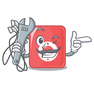 Mekanik mp3 çalar üzerinde maskot vektör çizim ile izole