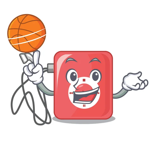 Μπάσκετ Mp3 Player Στην Απεικόνιση Κινούμενα Σχέδια Σχήμα Διάνυσμα — Διανυσματικό Αρχείο