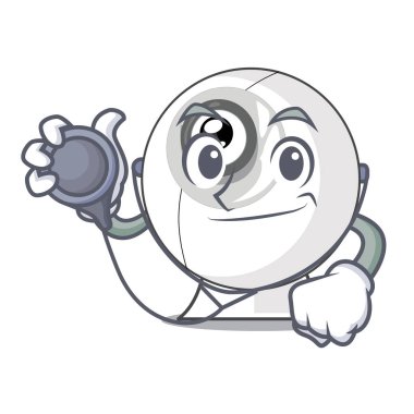 Doktor webcam maskot vektör çizim şeklinde