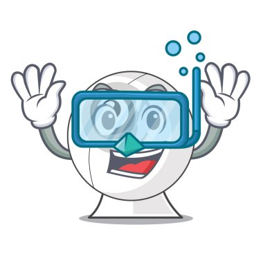 Dalış webcam bilgisayar tablo karakter vektör çizim