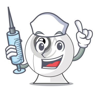 Hemşire webcam bilgisayar tablo karakter vektör çizim