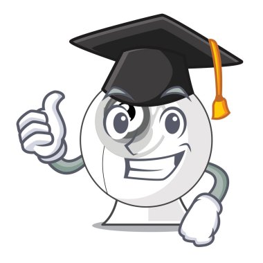 Mezuniyet webcam bilgisayar tablo karakter vektör çizim