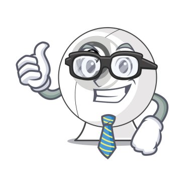 İşadamı webcam bilgisayar tablo karakter vektör çizim