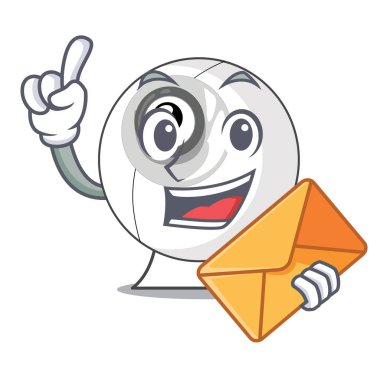 Zarf webcam ile bilgisayar tablo karakter vektör çizim