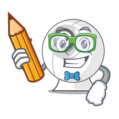 Öğrenci webcam bilgisayar tablo karakter vektör çizim