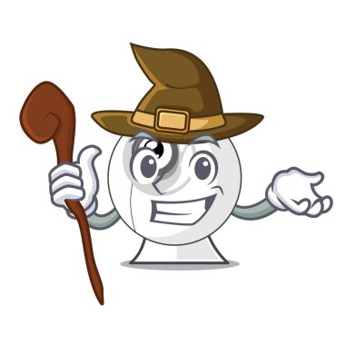 Cadı webcam karikatürler vektör çizim ile izole