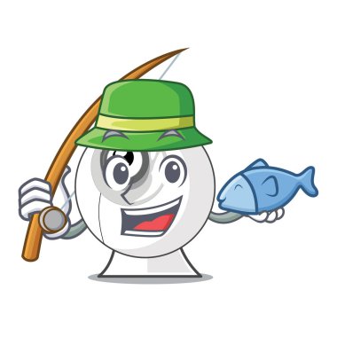 Balık tutma webcam karikatürler vektör çizim ile izole