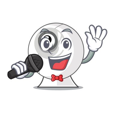 Şarkı webcam karikatürler vektör çizim ile izole