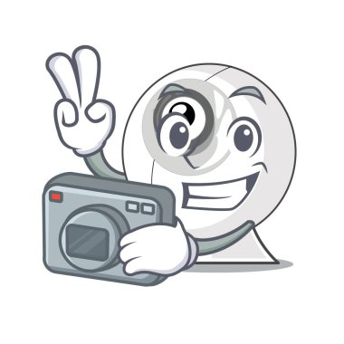 Fotoğrafçı webcam karikatürler vektör çizim ile izole