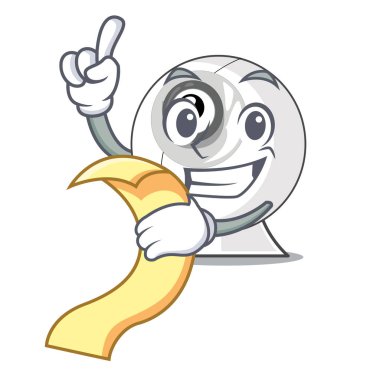 Menü ile Web Kamerası karikatürler vektör çizim ile izole