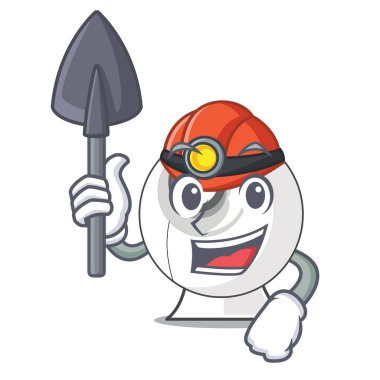 Madenci webcam karikatürler vektör çizim ile izole