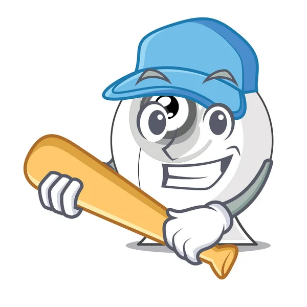 Jogando Baseball Webcam Forma Mascote Ilustração Vetorial — Vetor de Stock