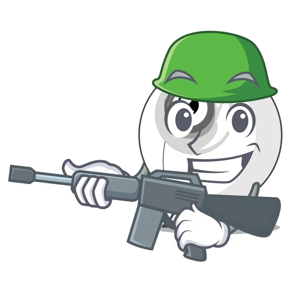 Exército Webcam Forma Mascote Ilustração Vetorial — Vetor de Stock