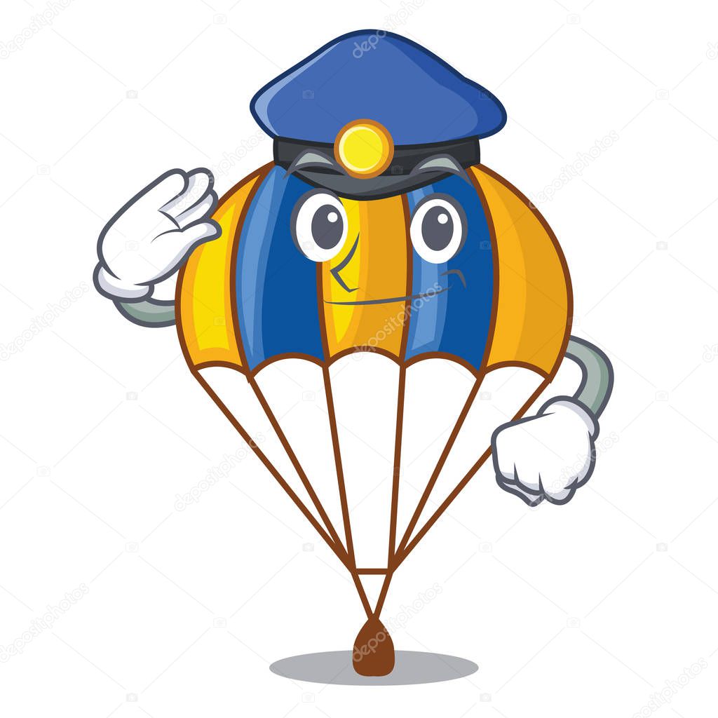 Police parachute in the shpe of charcter vector illustration