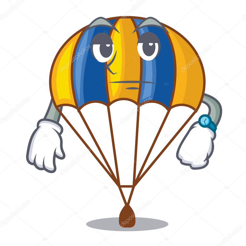 parachute in shape of acartoon fuuny vector illustration