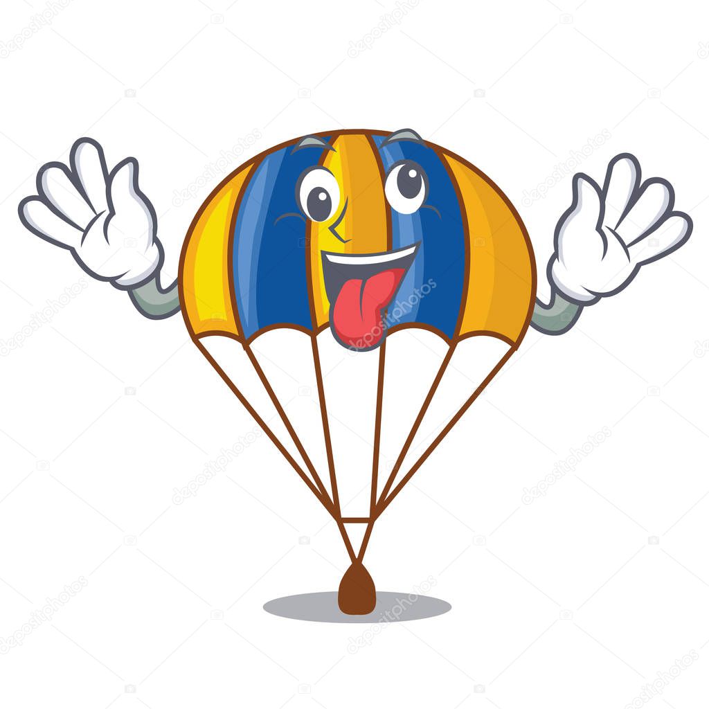 Crazy parachute in shape of acartoon fuuny vector illustration