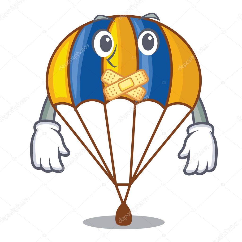 Silent parachute in shape of acartoon fuuny vector illustration