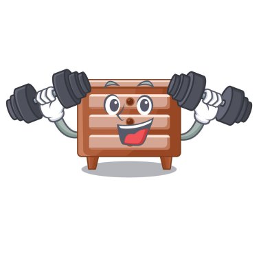 Fitness bidside tabloda şekli çizgi film ahşap vektör çizim