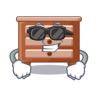 Süper cool başucundaki izole maskot vektör çizim