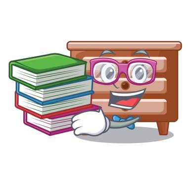 Öğrenci kitap şekli başucundaki şekli komik vektör çizim ile