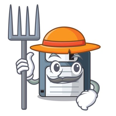 Çiftçi disket ve ctor illüstrasyon karikatür şeklinde