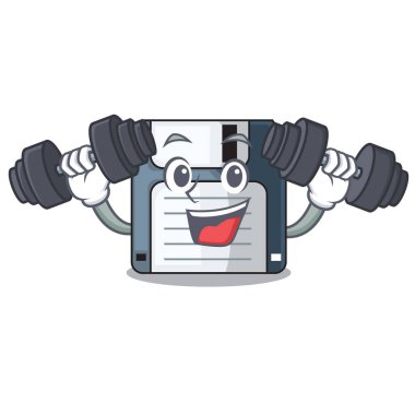 Fitness disket ve ctor illüstrasyon karikatür şeklinde