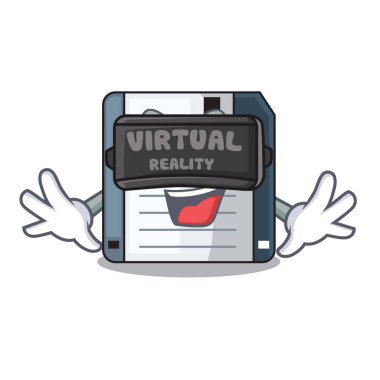 Karakter komik vektör çizim içinde sanal gerçeklik yumuşak ve sarkık yuvarlak yüzey