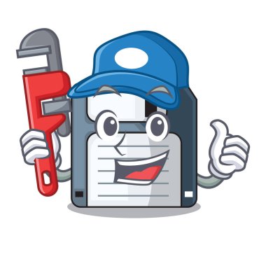 Tesisatçı Disket yazma cüzdan illüstrasyon vektör