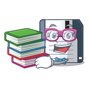 Öğrenci kitap Disket yazma cüzdan ile vektör çizim