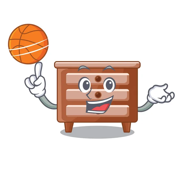 Tabulkou Bidside Basketbal Tvaru Kreslený Dřevo Vektorové Ilustrace — Stockový vektor