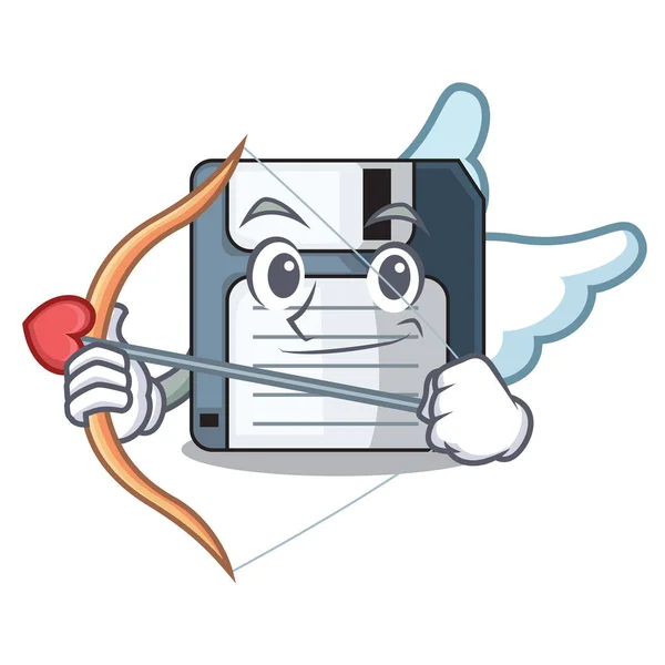 Cupid Cartoon Vorm Diskette Ctor Afbeelding — Stockvector