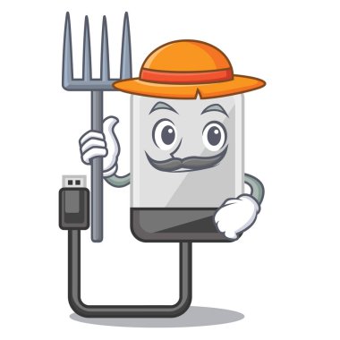 Çiftçi sabit sürücü maskot vektör çizim şeklinde