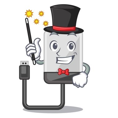 Sihirbaz çizgi film sert sokmak çanta vektör çizim