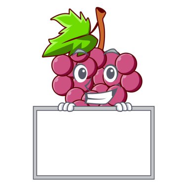 Çizgi film şekil vektör illustrartion kurulu kırmızı üzüm meyve ile sırıtarak