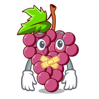 Çizgi film sepet vektör çizim sessiz kırmızı üzüm meyve