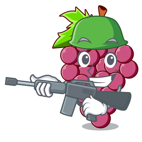 Exército Uvas Vermelhas Fruta Forma Desenho Animado Ilustração Vetorial — Vetor de Stock