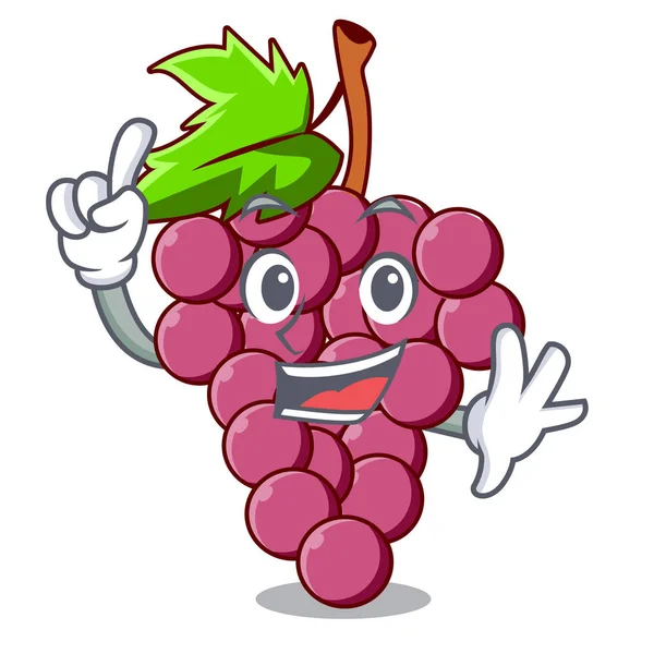 Fruit Raisin Rouge Doigt Dans Panier Dessin Animé Illustration Vectorielle — Image vectorielle