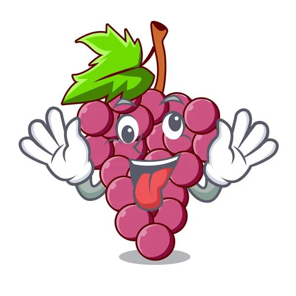 Fruit Raisin Rouge Fou Dans Panier Dessin Animé Illustration Vectorielle — Image vectorielle