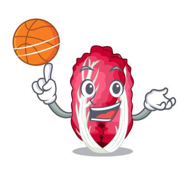 Maskot vektör çizim şeklinde ile basketbol radiccho
