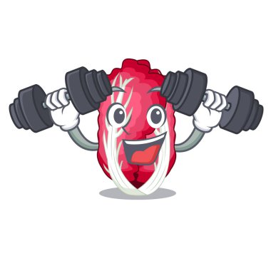 Fitness radiccho maskotu vektör çizim şeklinde