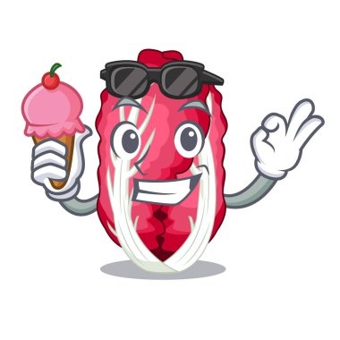 Bir çizgi film sebze sepeti vektör çizim içinde dondurma turpla ile