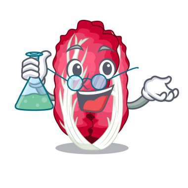 Profesör radicchio karikatür sebze sepeti vektör çizim içinde