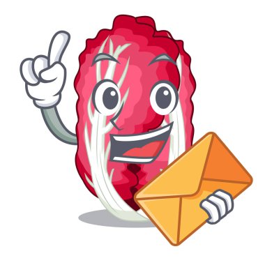 Zarf turpla ile bir çizgi film sebze sepeti vektör çizim içinde