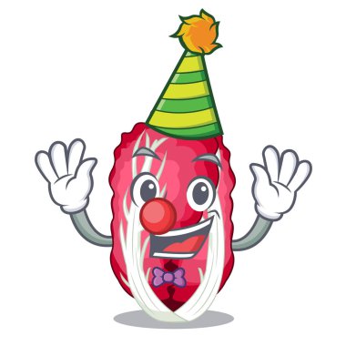 Palyaço sebze radicchio ile çizgi film vektör illüstrasyon izole