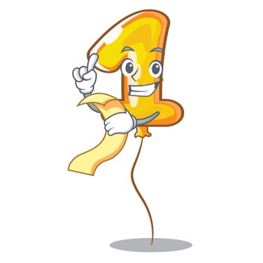 Menü balon bir numara ile karakter duvar vektör çizim yukarıda