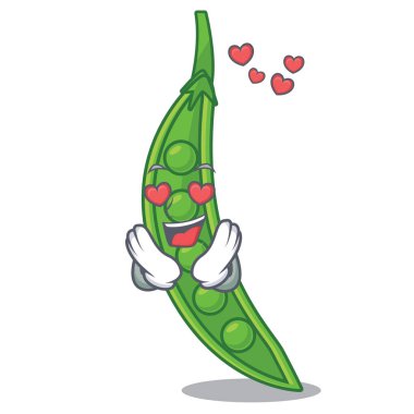 Bir çizgi film sepet vektör çizim içinde aşk kar bezelye