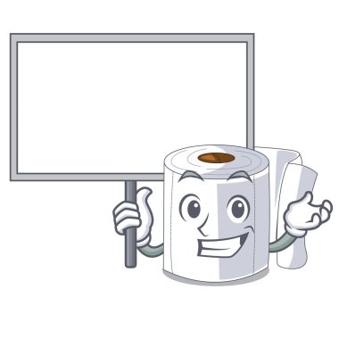 Banyo vektör çizim kurulu karikatür tuvalet kağıdı getir