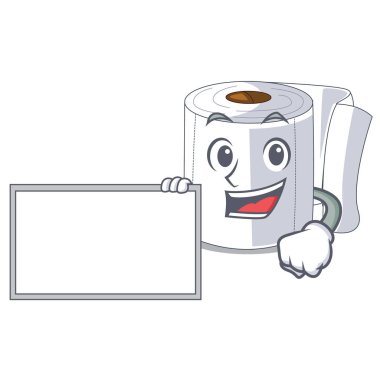 Yönetim Kurulu karikatür tuvalet kağıdı ile banyo vektör çizim